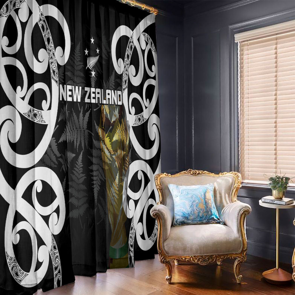 New Zealand WC2026 Black Window Curtain Silver Fern