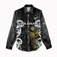 New Zealand WC2026 Custom Black Women Casual Shirt Silver Fern