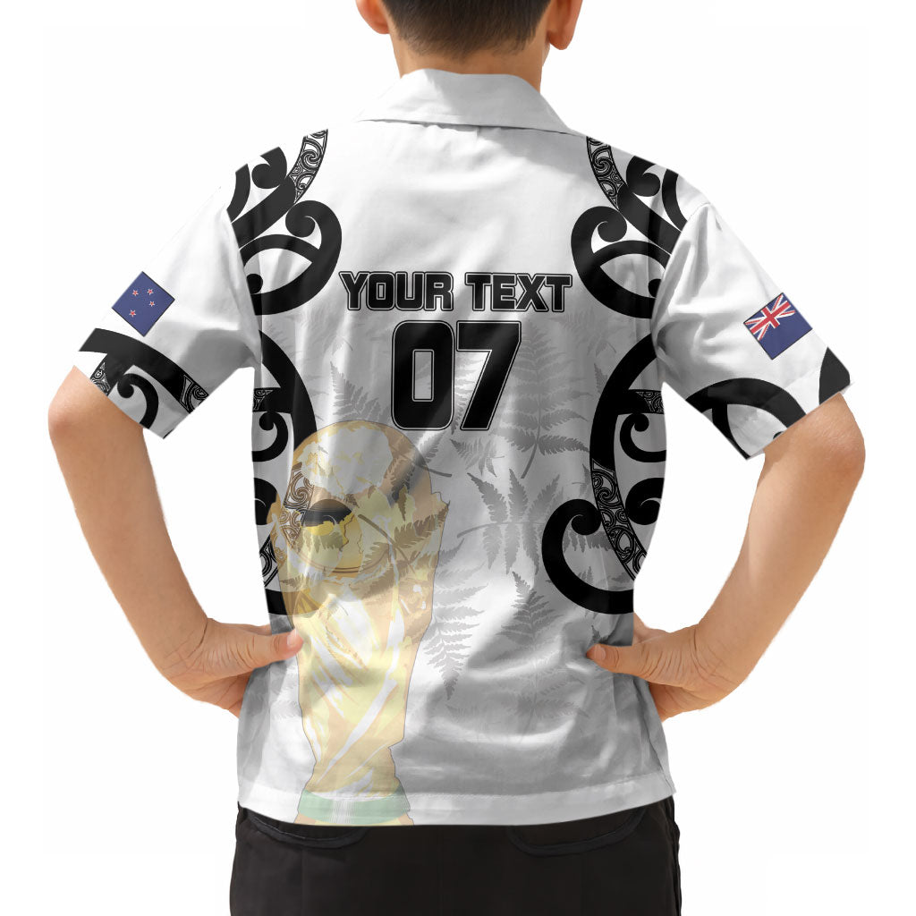 New Zealand WC2026 Custom White Kid Hawaiian Shirt Silver Fern LT7