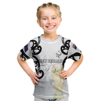 New Zealand WC2026 Custom White Kid T Shirt Silver Fern