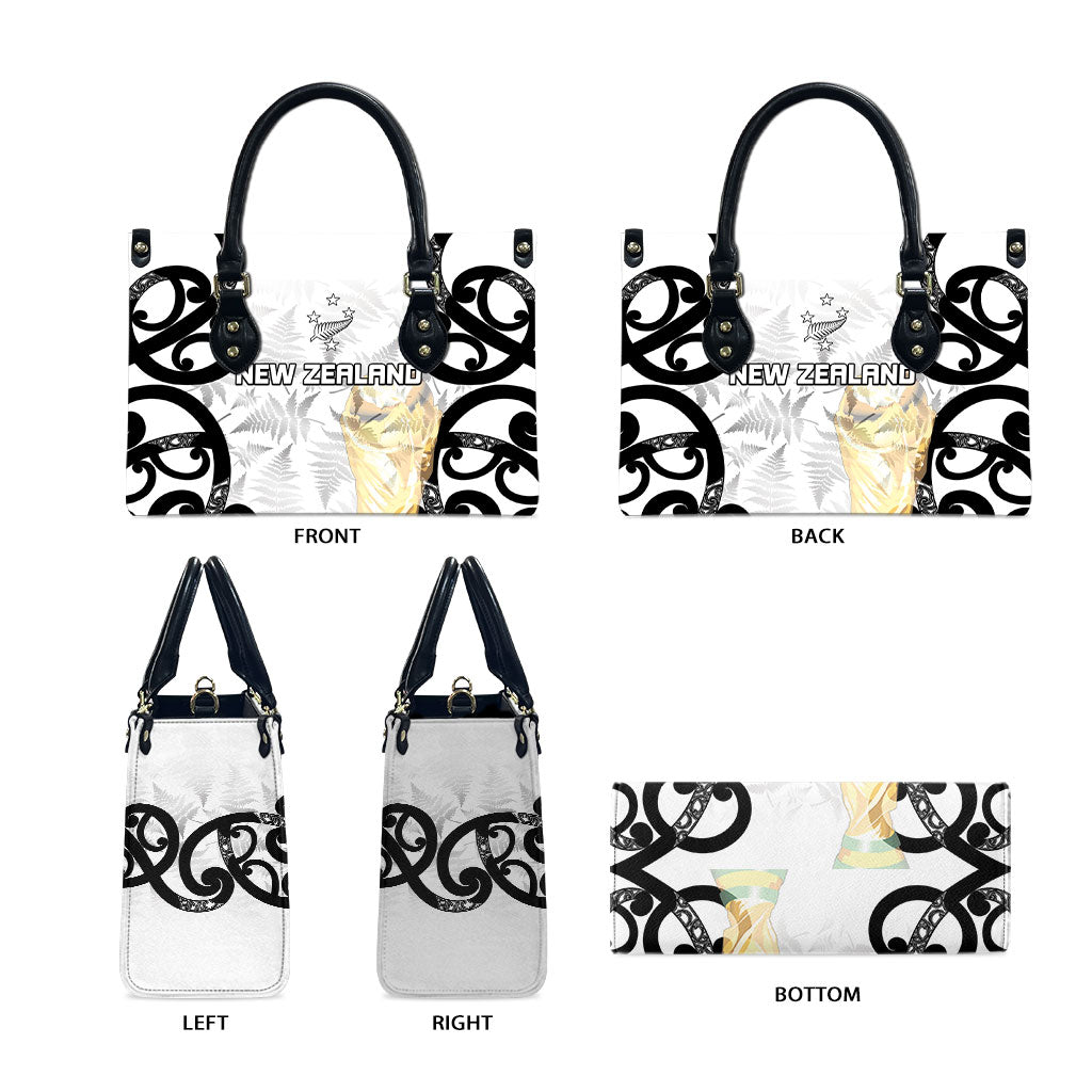 New Zealand WC2026 White Leather Bag Silver Fern