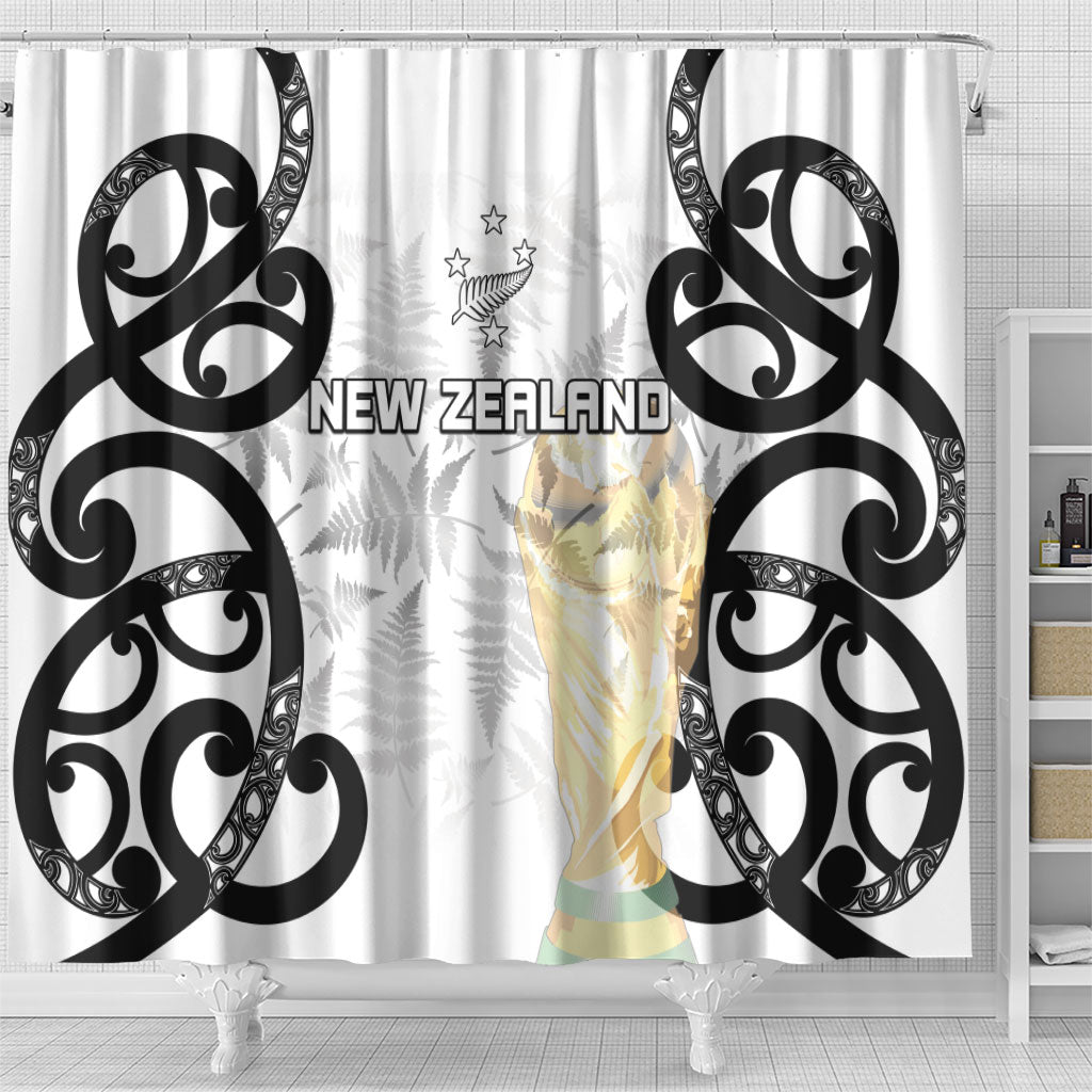 New Zealand WC2026 White Shower Curtain Silver Fern