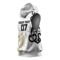 New Zealand WC2026 Custom White Sleeveless Hoodie Silver Fern