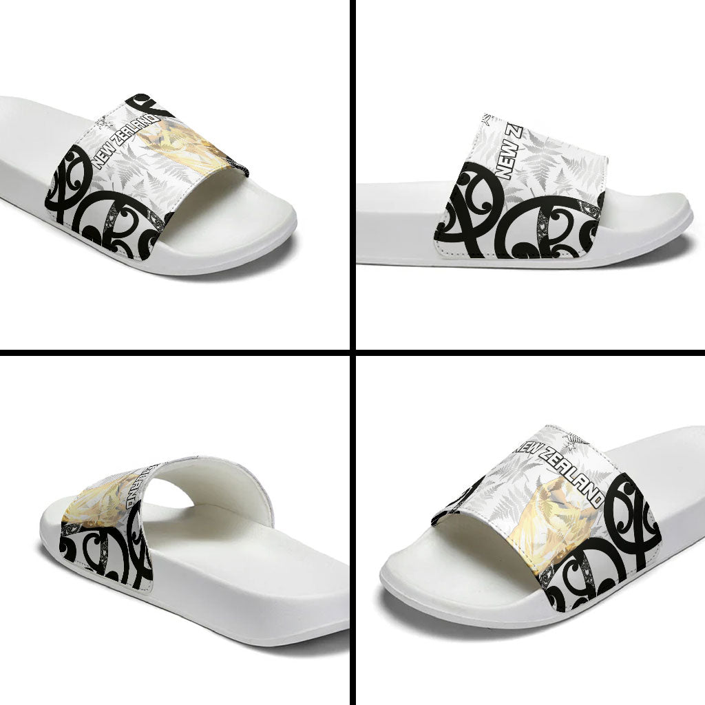 New Zealand WC2026 White Slide Sandals Silver Fern