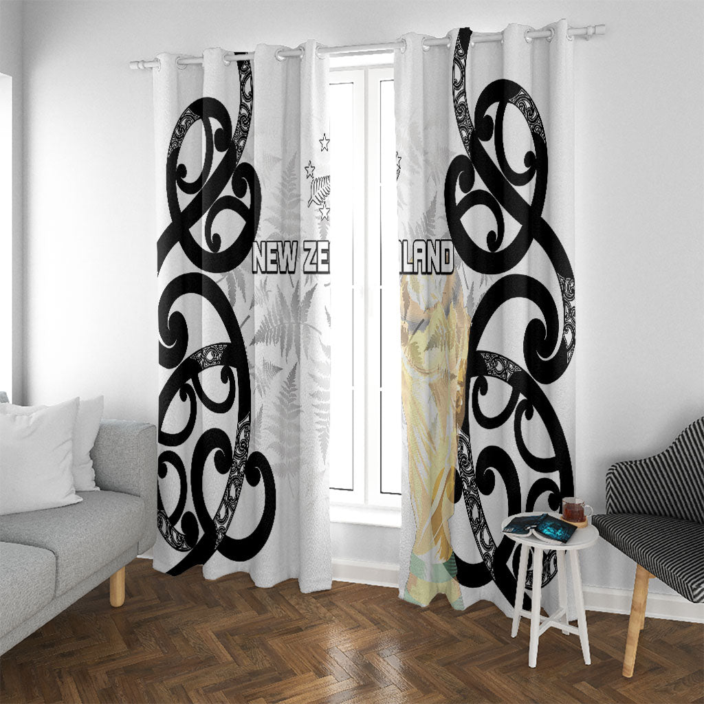 New Zealand WC2026 White Window Curtain Silver Fern
