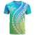 Polynesian Pride T Shirt Turtle Hibiscus Luxury Style - Gradient Blue - Wonder Print Shop