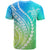Polynesian Pride T Shirt Turtle Hibiscus Luxury Style - Gradient Blue - Wonder Print Shop