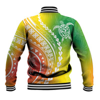 Polynesian Pride Baseball Jacket Turtle Hibiscus Luxury Style - Reggae LT7 - Wonder Print Shop