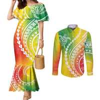 polynesian-pride-couples-matching-mermaid-dress-and-long-sleeve-button-shirts-turtle-hibiscus-luxury-style-reggae