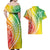 Polynesian Pride Couples Matching Off Shoulder Maxi Dress and Hawaiian Shirt Turtle Hibiscus Luxury Style - Reggae LT7 - Wonder Print Shop