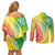 Polynesian Pride Couples Matching Off Shoulder Short Dress and Long Sleeve Button Shirts Turtle Hibiscus Luxury Style - Reggae LT7 - Wonder Print Shop