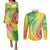 Polynesian Pride Couples Matching Puletasi Dress and Long Sleeve Button Shirts Turtle Hibiscus Luxury Style - Reggae LT7 - Wonder Print Shop