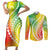 Polynesian Pride Couples Matching Short Sleeve Bodycon Dress and Long Sleeve Button Shirts Turtle Hibiscus Luxury Style - Reggae LT7 - Wonder Print Shop