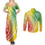 Polynesian Pride Couples Matching Summer Maxi Dress and Long Sleeve Button Shirts Turtle Hibiscus Luxury Style - Reggae LT7 - Wonder Print Shop