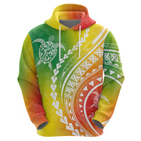 Polynesian Pride Hoodie Turtle Hibiscus Luxury Style - Reggae - Wonder Print Shop