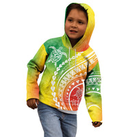 Polynesian Pride Kid Hoodie Turtle Hibiscus Luxury Style - Reggae - Wonder Print Shop