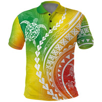 Polynesian Pride Polo Shirt Turtle Hibiscus Luxury Style - Reggae - Wonder Print Shop