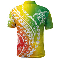 Polynesian Pride Polo Shirt Turtle Hibiscus Luxury Style - Reggae - Wonder Print Shop