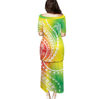 Polynesian Pride Puletasi Turtle Hibiscus Luxury Style - Reggae - Wonder Print Shop