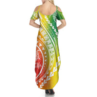 Polynesian Pride Summer Maxi Dress Turtle Hibiscus Luxury Style - Reggae - Wonder Print Shop