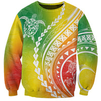 Polynesian Pride Sweatshirt Turtle Hibiscus Luxury Style - Reggae - Wonder Print Shop