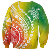 Polynesian Pride Sweatshirt Turtle Hibiscus Luxury Style - Reggae - Wonder Print Shop