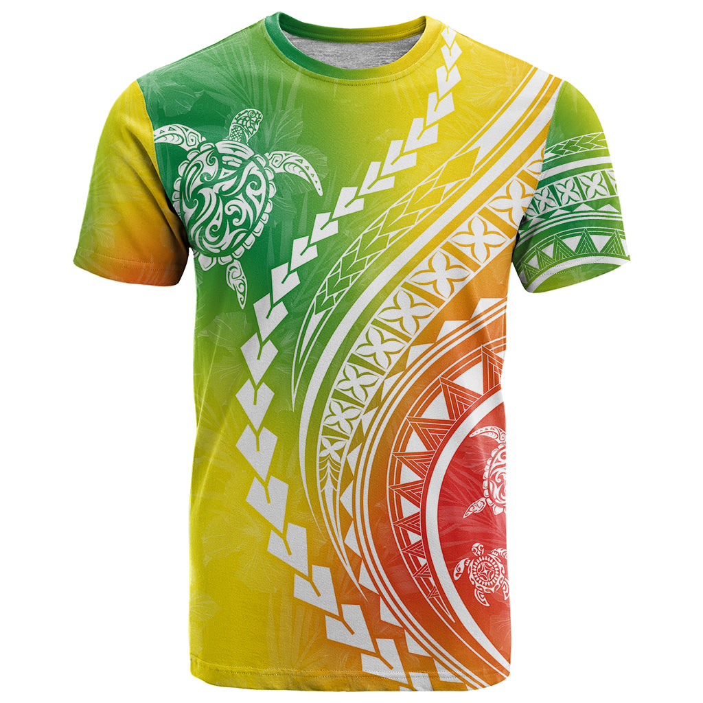 Polynesian Pride T Shirt Turtle Hibiscus Luxury Style - Reggae - Wonder Print Shop