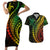 Polynesian Pride Couples Matching Short Sleeve Bodycon Dress and Hawaiian Shirt Turtle Hibiscus Luxury Style - Reggae Ver2 LT7 - Wonder Print Shop