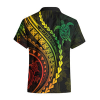 Polynesian Pride Hawaiian Shirt Turtle Hibiscus Luxury Style - Reggae Ver2 - Wonder Print Shop