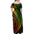Polynesian Pride Off Shoulder Maxi Dress Turtle Hibiscus Luxury Style - Reggae Ver2 - Wonder Print Shop