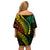 Polynesian Pride Off Shoulder Short Dress Turtle Hibiscus Luxury Style - Reggae Ver2 - Wonder Print Shop
