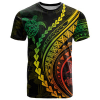 Polynesian Pride T Shirt Turtle Hibiscus Luxury Style - Reggae Ver2 - Wonder Print Shop