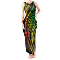 Polynesian Pride Tank Maxi Dress Turtle Hibiscus Luxury Style - Reggae Ver2 - Wonder Print Shop