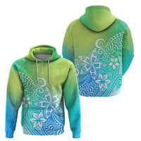 Polynesia Hoodie Plumeria Blue Gradient Curves - Wonder Print Shop
