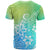 Polynesia T Shirt Plumeria Blue Gradient Curves - Wonder Print Shop