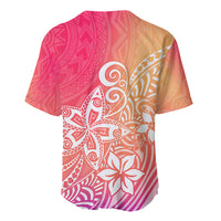 Polynesia Baseball Jersey Plumeria Pink Gradient Curves LT7 - Wonder Print Shop