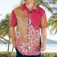 Polynesia Hawaiian Shirt Plumeria Pink Gradient Curves - Wonder Print Shop