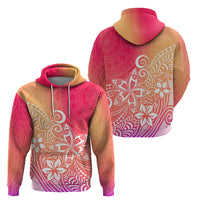 Polynesia Hoodie Plumeria Pink Gradient Curves - Wonder Print Shop