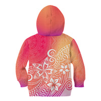 Polynesia Kid Hoodie Plumeria Pink Gradient Curves - Wonder Print Shop