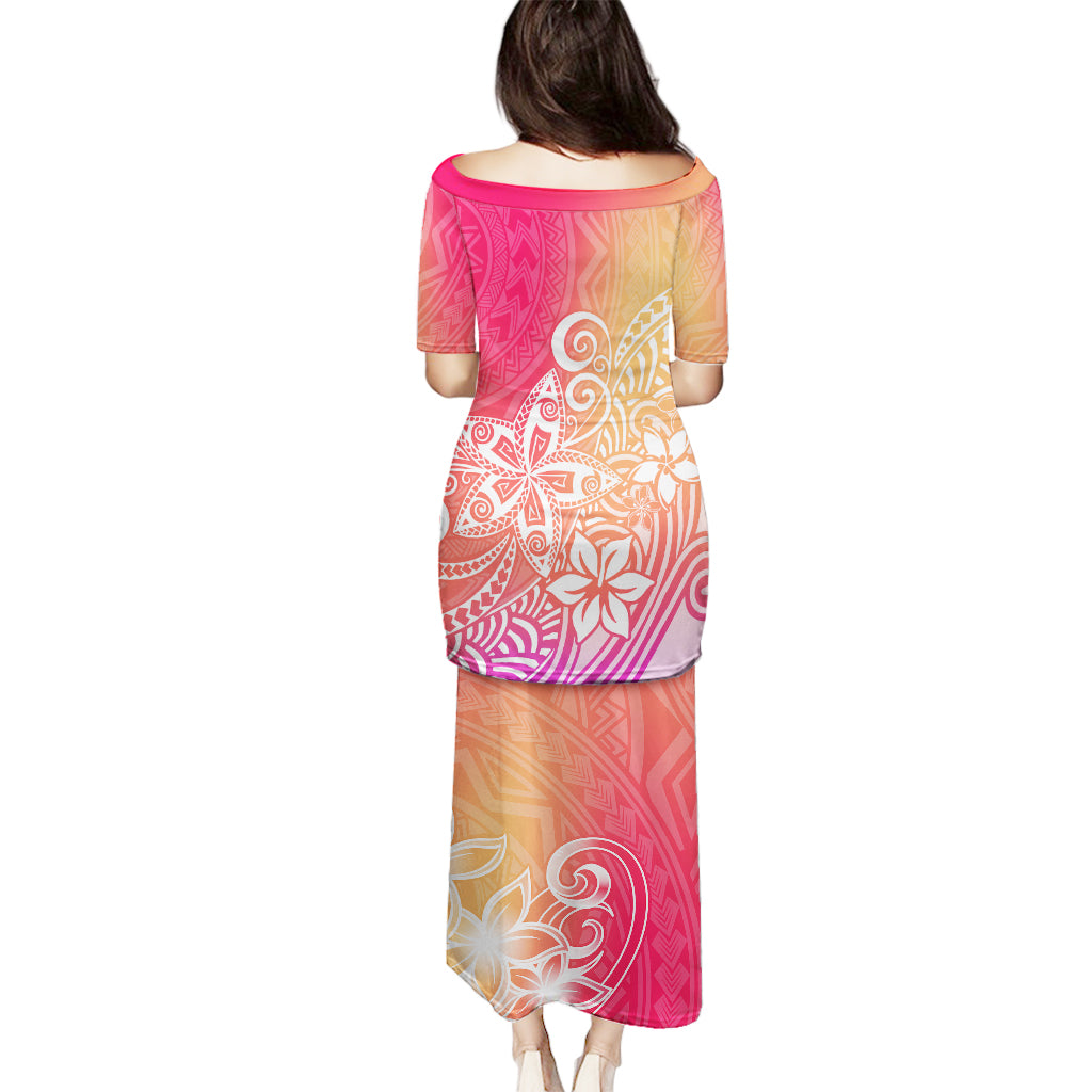Polynesia Puletasi Plumeria Pink Gradient Curves - Wonder Print Shop