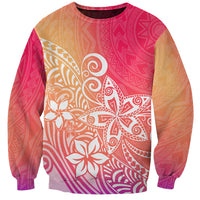 Polynesia Sweatshirt Plumeria Pink Gradient Curves - Wonder Print Shop