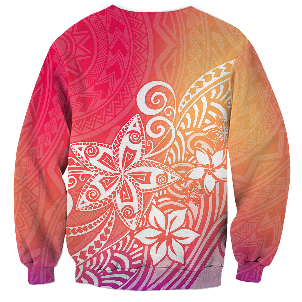 Polynesia Sweatshirt Plumeria Pink Gradient Curves - Wonder Print Shop