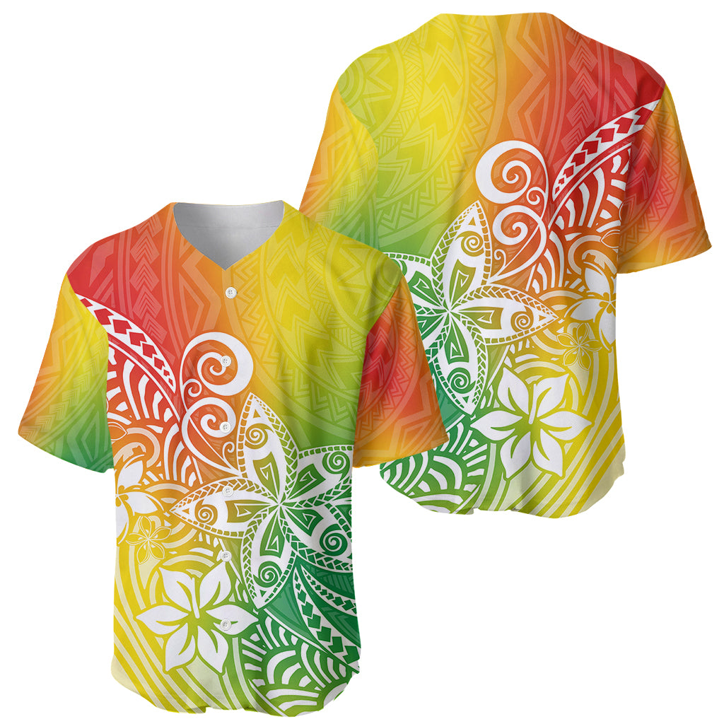 Polynesia Baseball Jersey Plumeria Reggae Curves LT7 - Wonder Print Shop