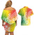 Polynesia Couples Matching Off Shoulder Short Dress and Hawaiian Shirt Plumeria Reggae Curves LT7 - Wonder Print Shop