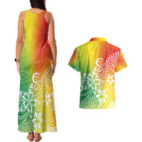 Polynesia Couples Matching Tank Maxi Dress and Hawaiian Shirt Plumeria Reggae Curves LT7 - Wonder Print Shop