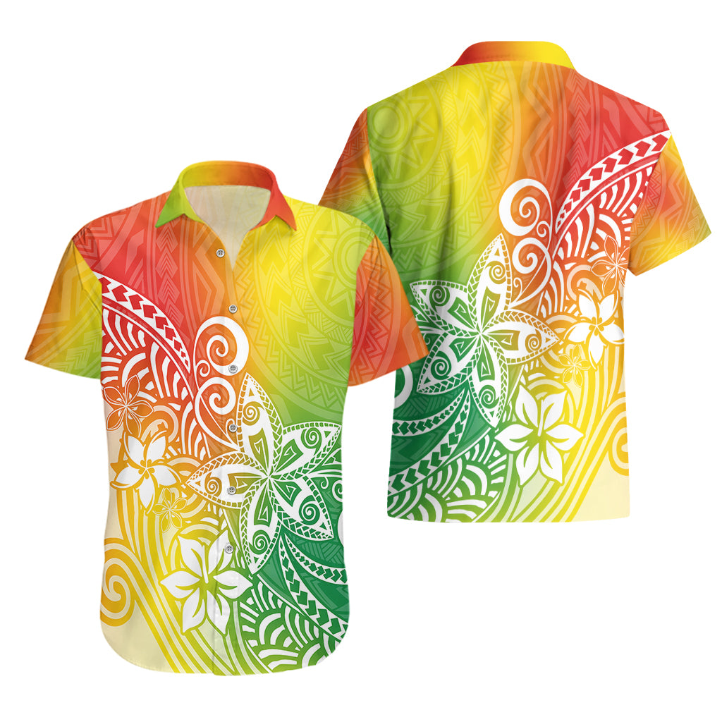 Polynesia Hawaiian Shirt Plumeria Reggae Curves - Wonder Print Shop