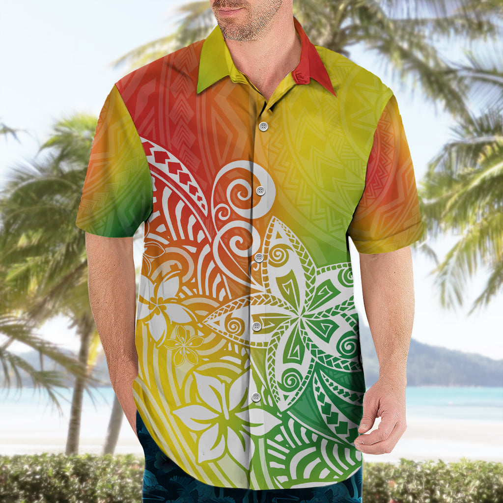 Polynesia Hawaiian Shirt Plumeria Reggae Curves - Wonder Print Shop