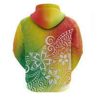 Polynesia Hoodie Plumeria Reggae Curves - Wonder Print Shop