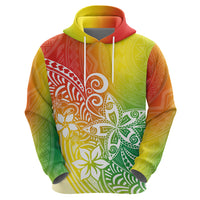 Polynesia Hoodie Plumeria Reggae Curves - Wonder Print Shop