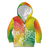 Polynesia Kid Hoodie Plumeria Reggae Curves - Wonder Print Shop